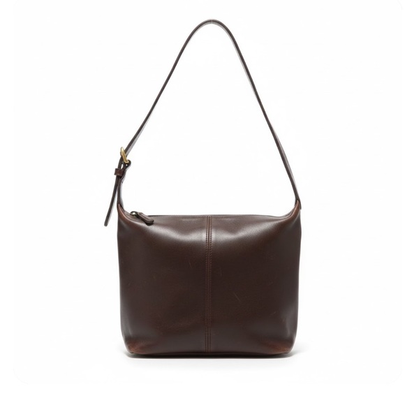 Coach Handbags - Vintage Brown Leather Gold Hardware Zippered Coach Hand Bag Shoulder Bag Purse